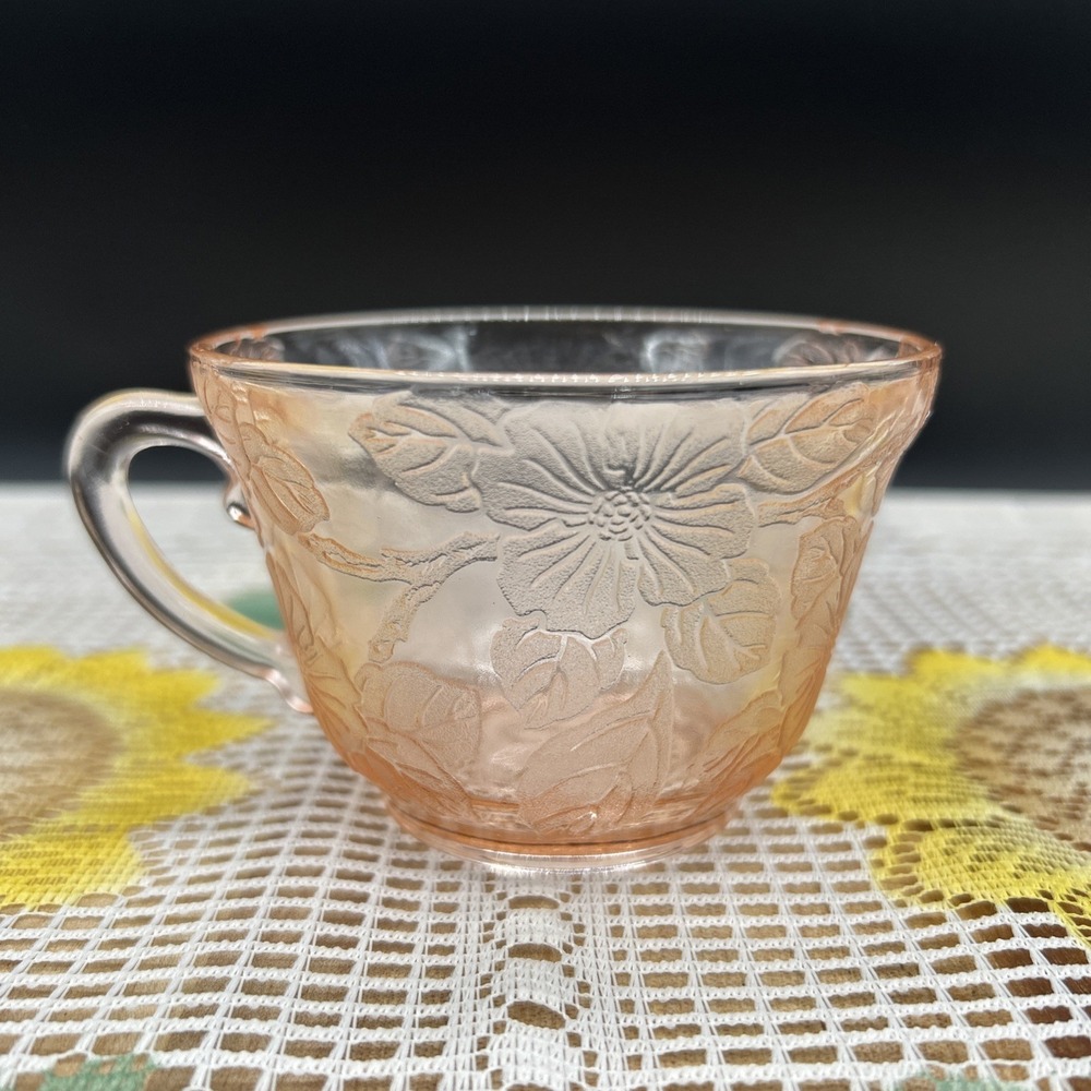 Vintage Macbeth Evans Dogwood Pink Depression Glass Cup